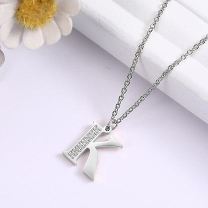 Crystal Accent Letter Satellite Necklace