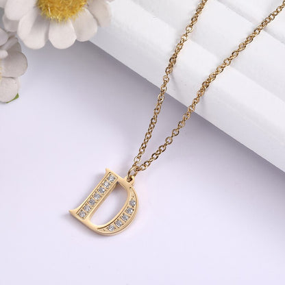 Crystal Accent Letter Satellite Necklace