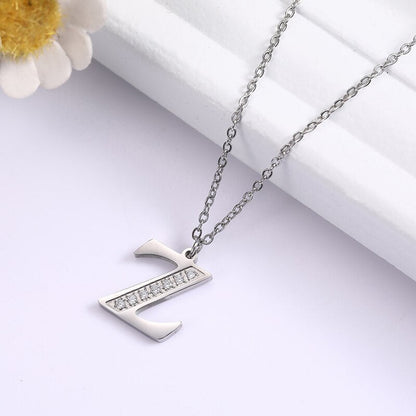 Crystal Accent Letter Satellite Necklace