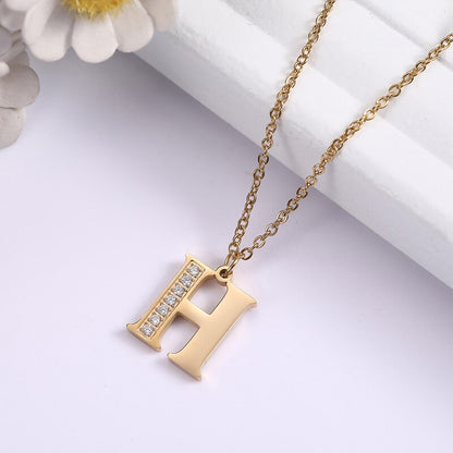 Crystal Accent Letter Satellite Necklace