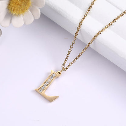 Crystal Accent Letter Satellite Necklace