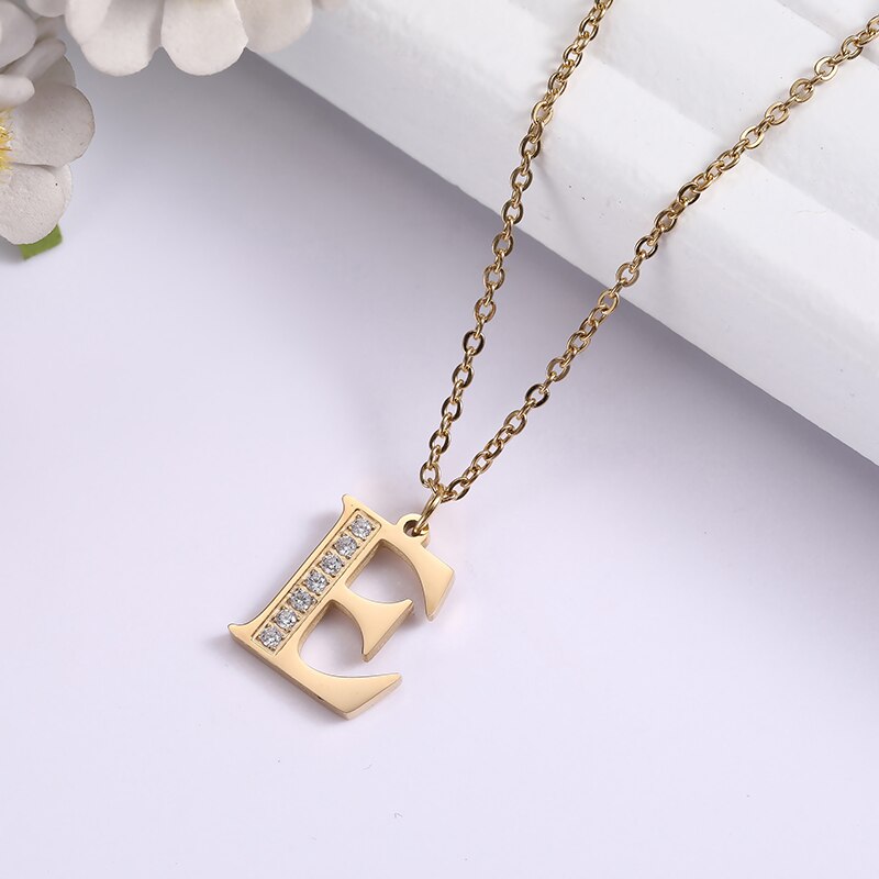 Crystal Accent Letter Satellite Necklace