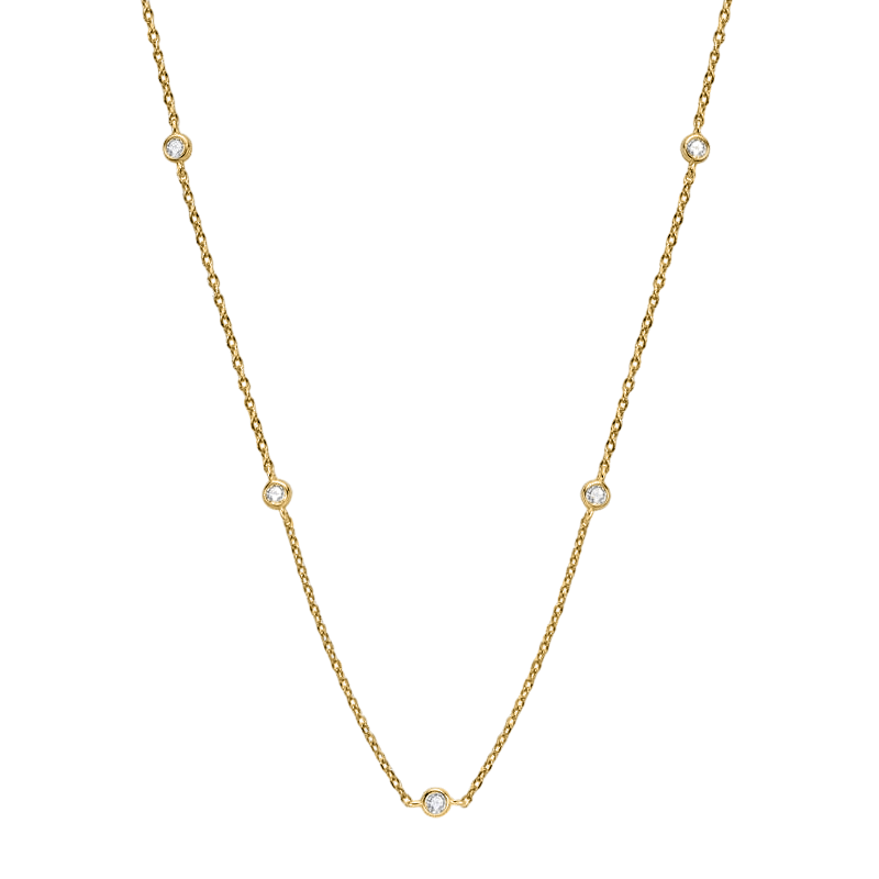 Five Diamond Station Necklace