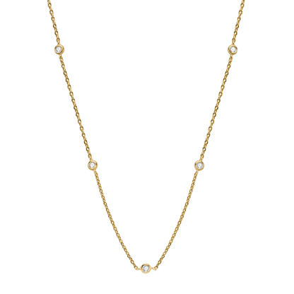 Five Diamond Station Necklace