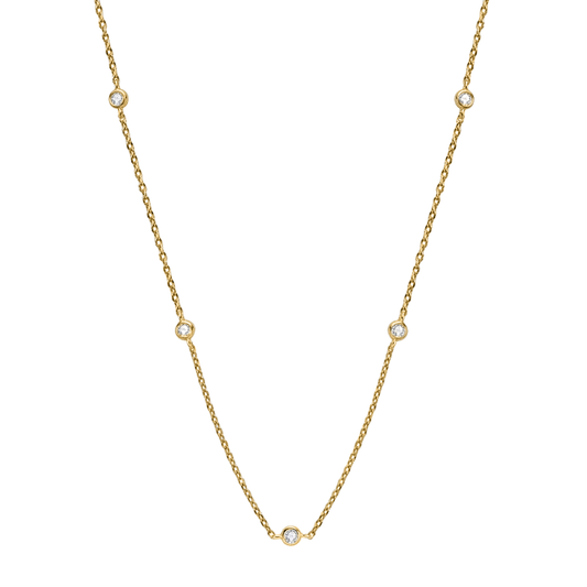 Five Diamond Station Necklace