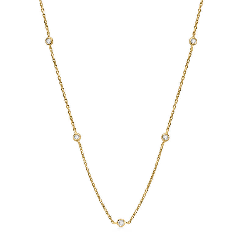 Five Diamond Station Necklace