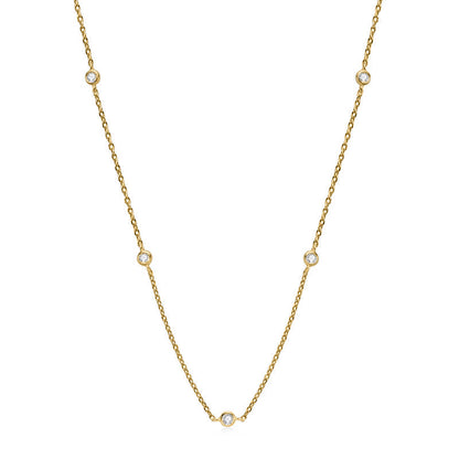 Five Diamond Station Necklace