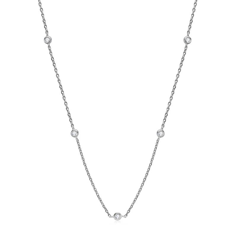 Five Diamond Station Necklace