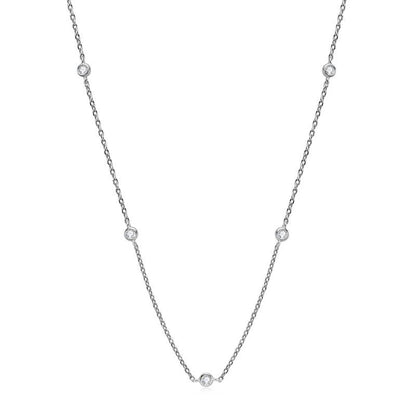 Five Diamond Station Necklace