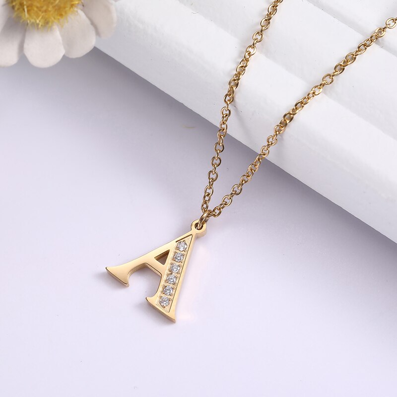 Crystal Accent Letter Satellite Necklace