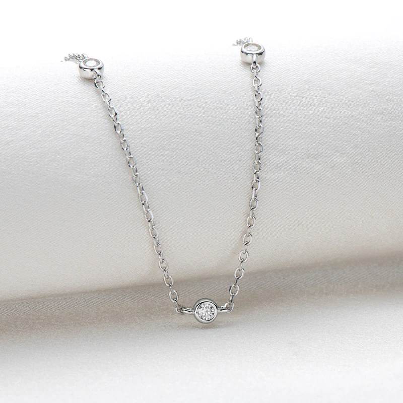 Five Diamond Station Necklace