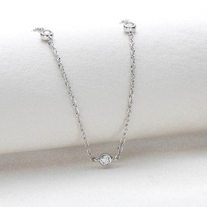 Five Diamond Station Necklace