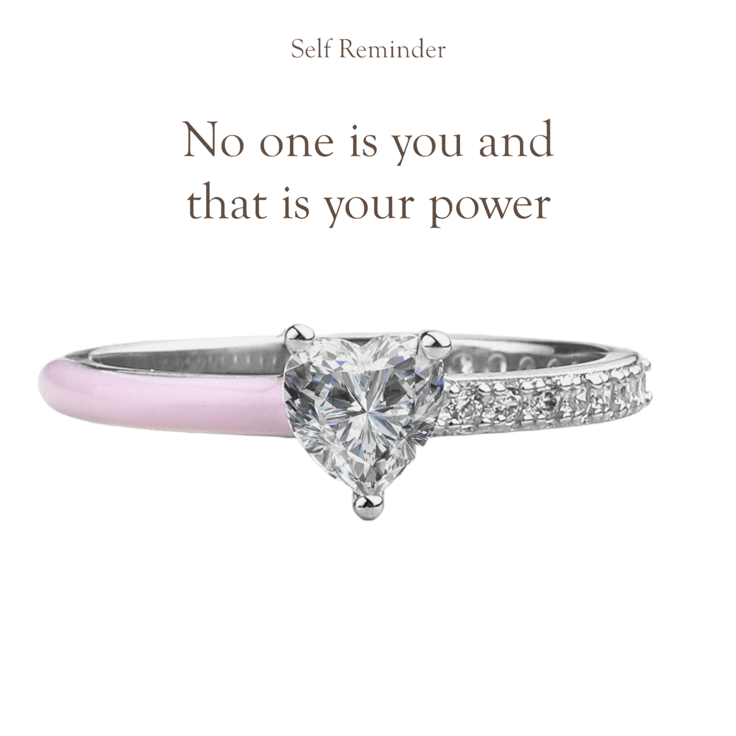 Self Reminder - No One Is You And That Is Your Power Half Enamel Ring