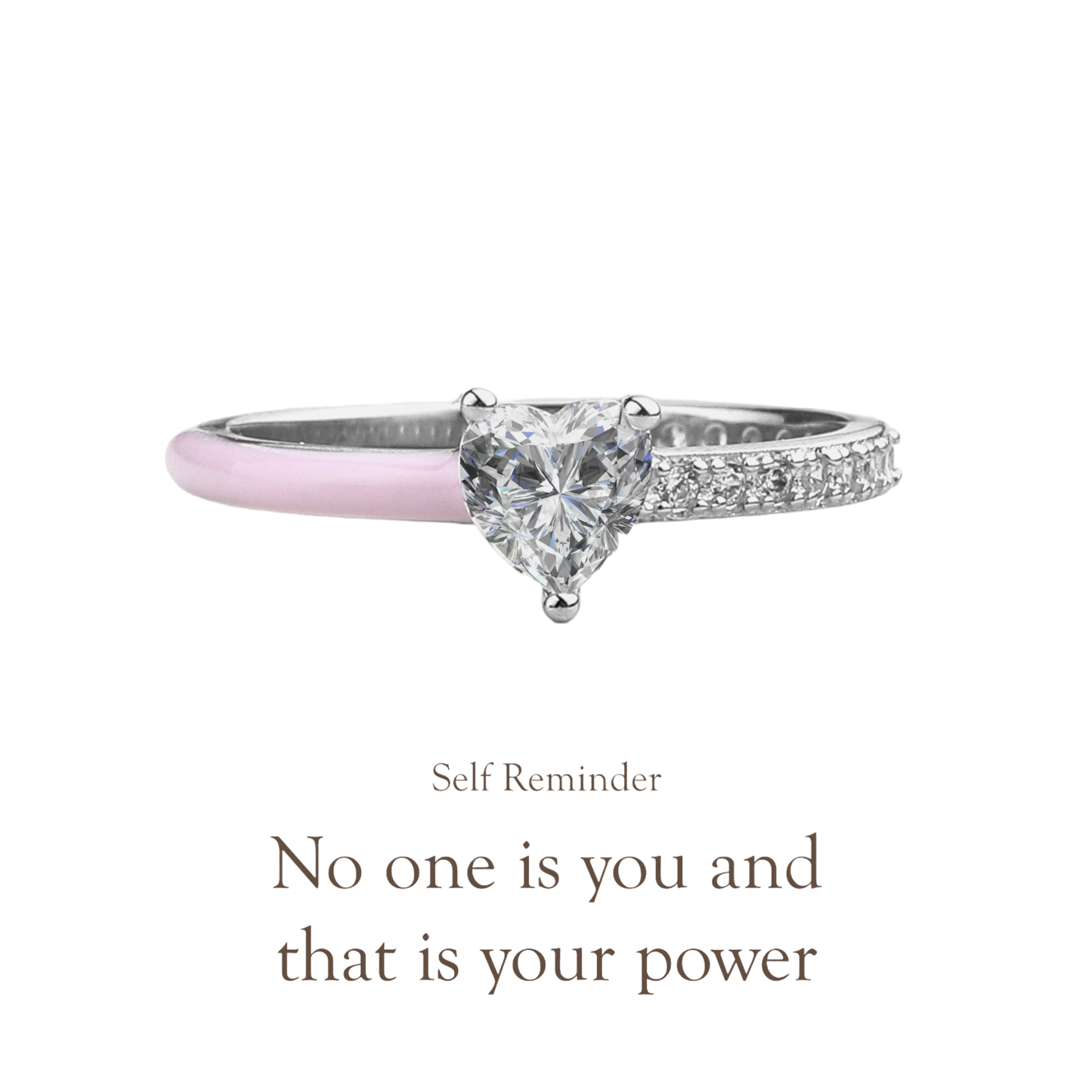 Self Reminder - No One Is You And That Is Your Power Half Enamel Ring