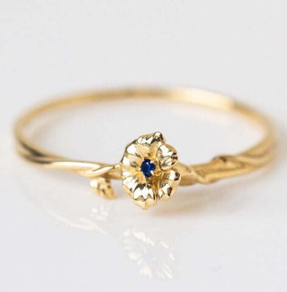 Dainty Gold Birth Flower Ring