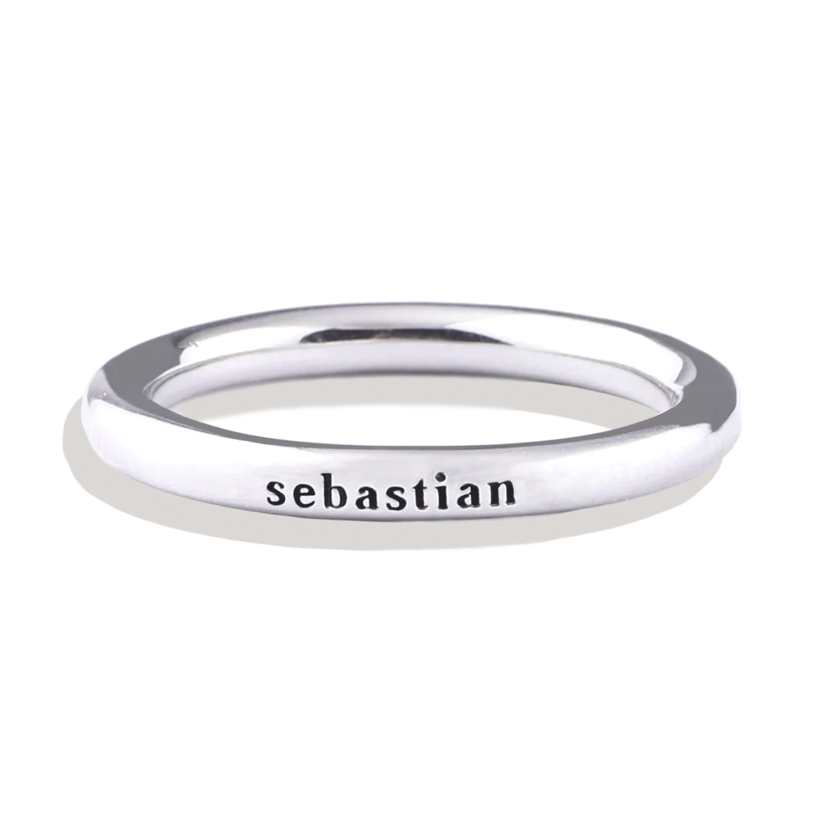 Sterling Silver Stamped Stackable Name Ring