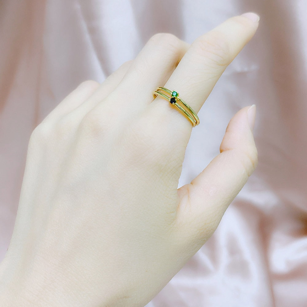 Super Dainty Birthstone Stacking Ring