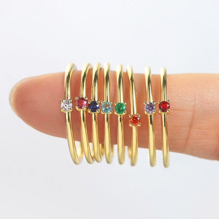 Super Dainty Birthstone Stacking Ring