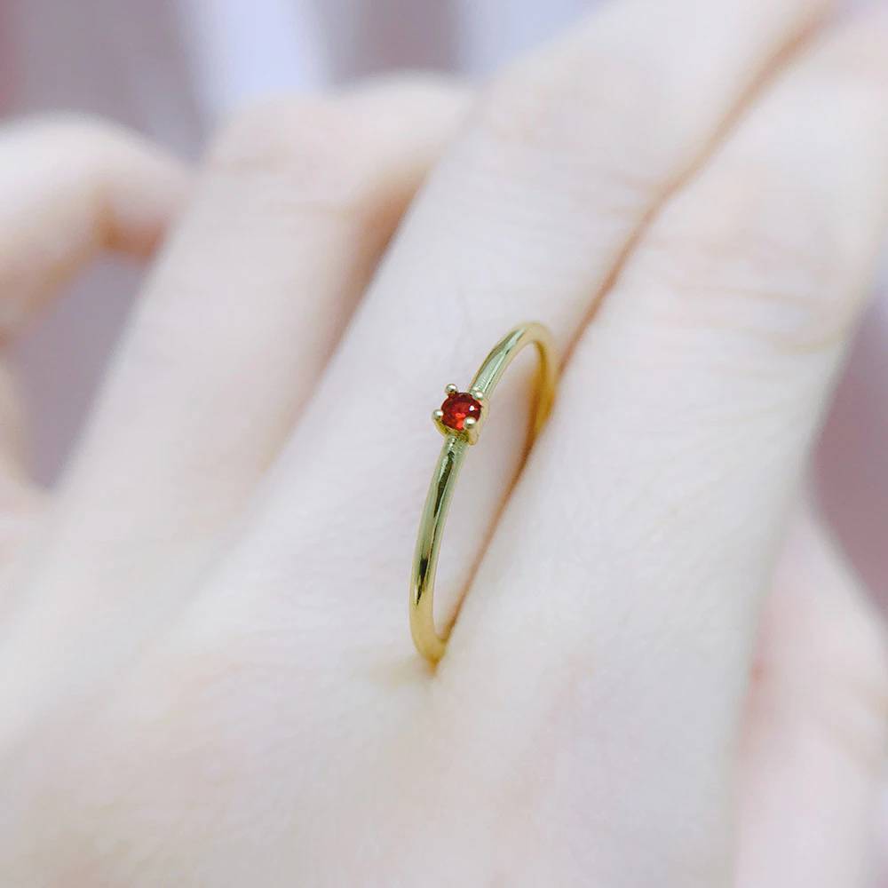 Super Dainty Birthstone Stacking Ring