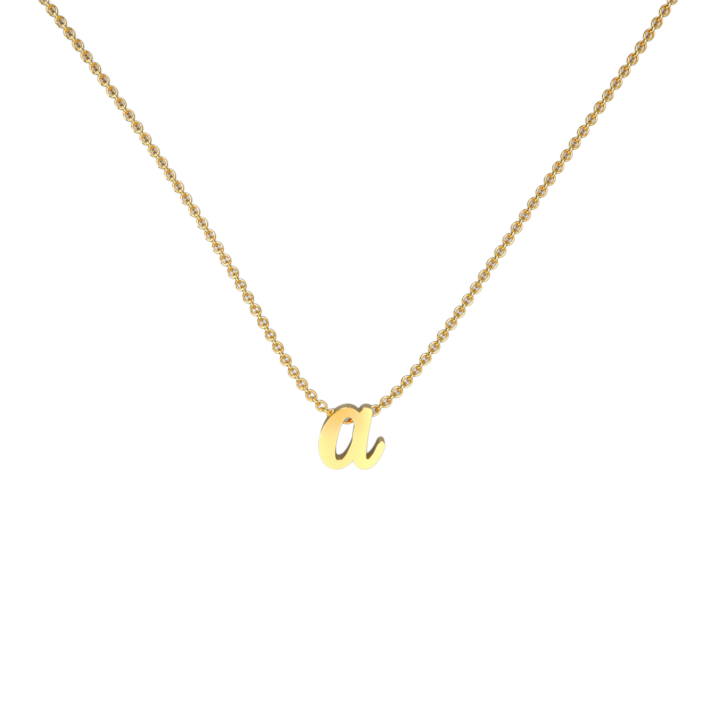 Tiny Initial Script Necklace