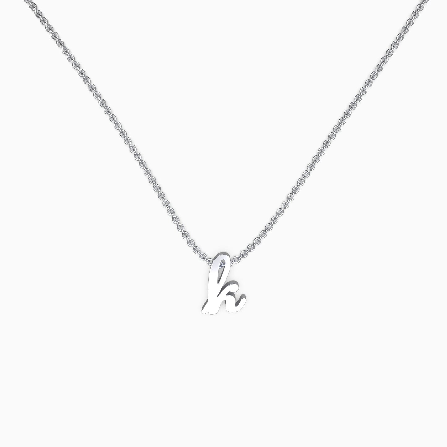 Tiny Initial Script Necklace