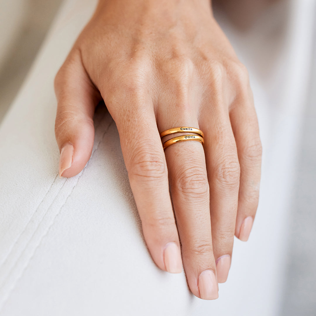 Tiny Stackable Name Ring