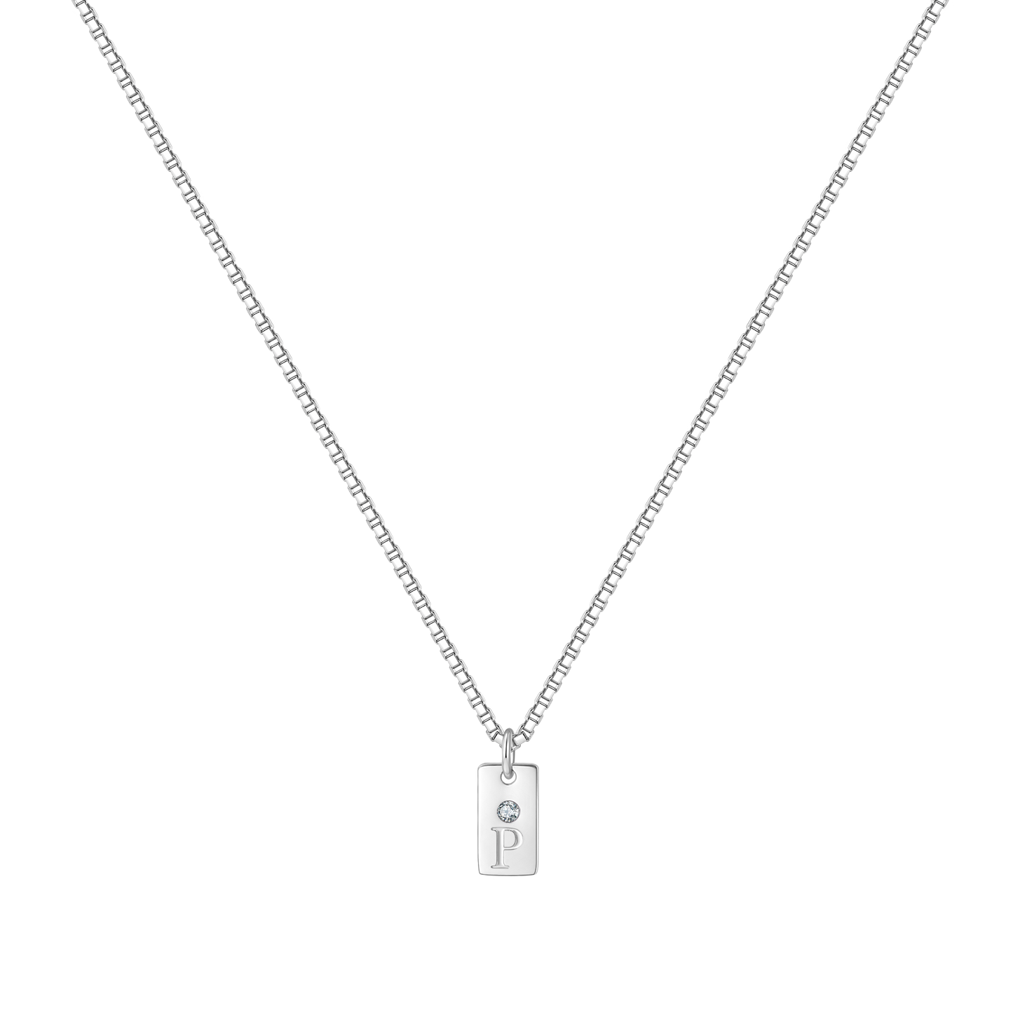 Dainty Pave Initial Tag Necklace