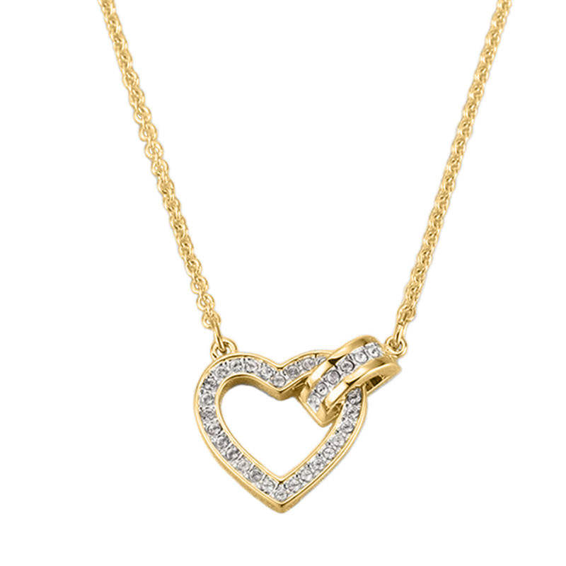 Pave Linked Heart Necklace