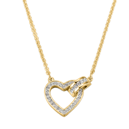 Pave Linked Heart Necklace