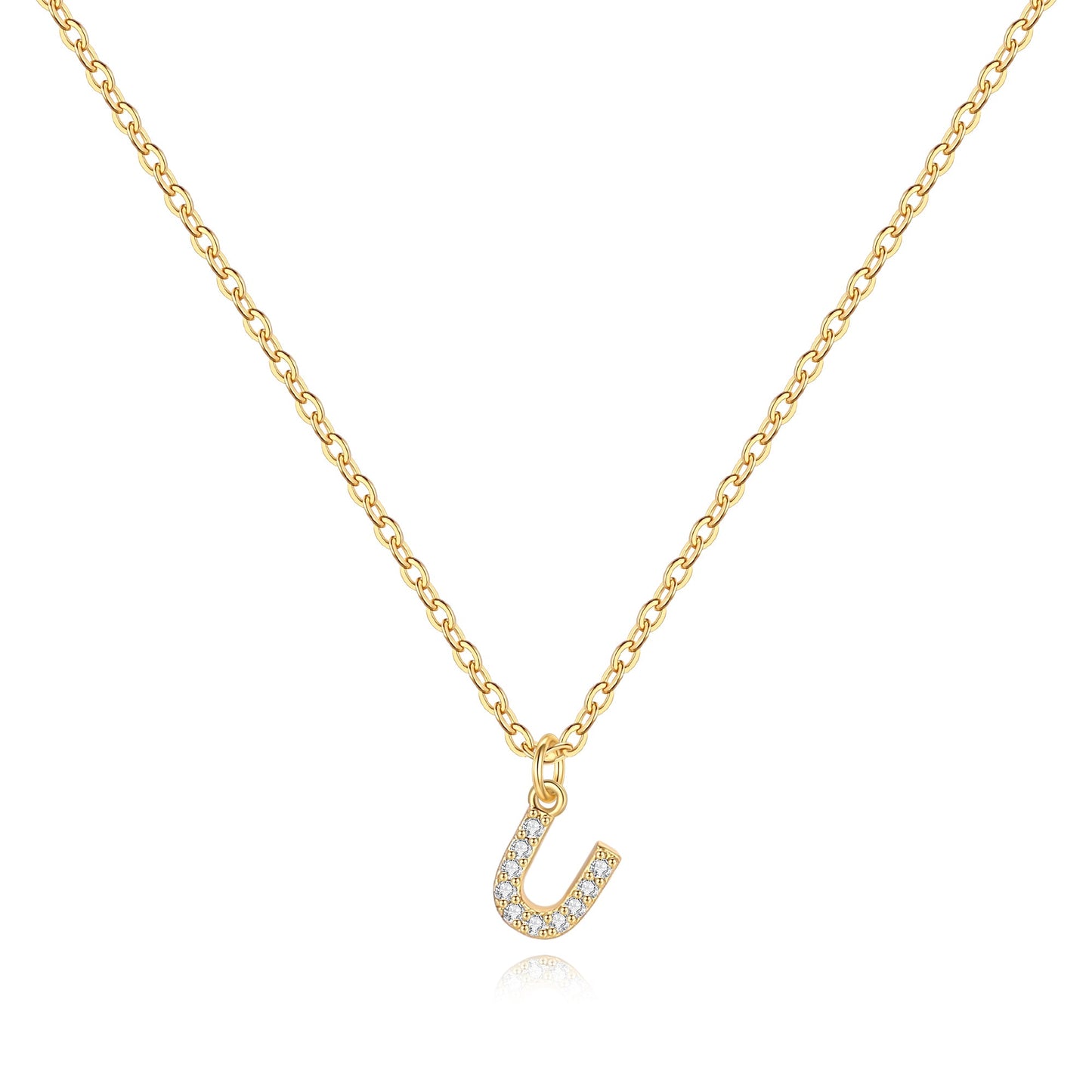 Pavé Uppercase Initial Necklace