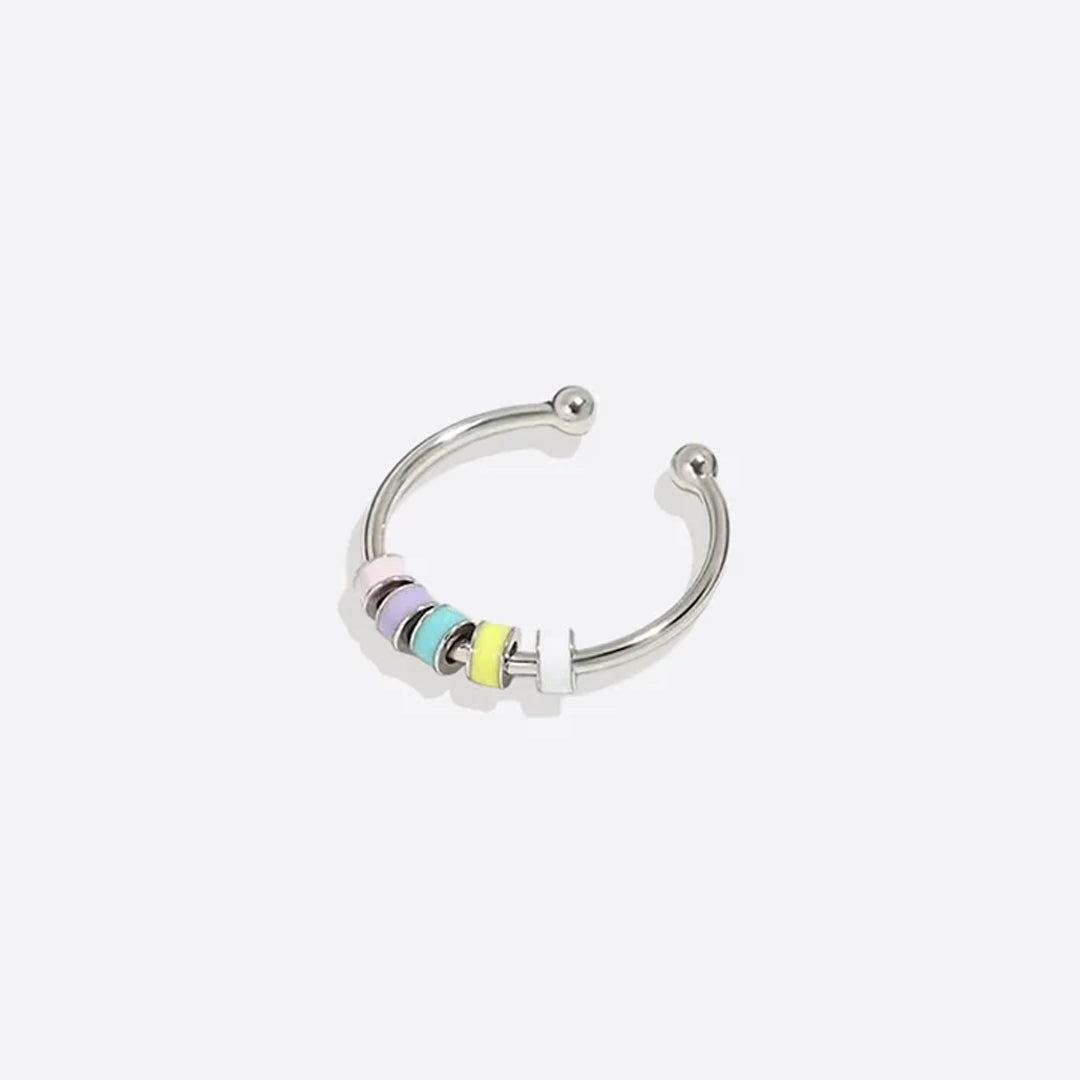 Enamel Bead Spinning Fidget Ring