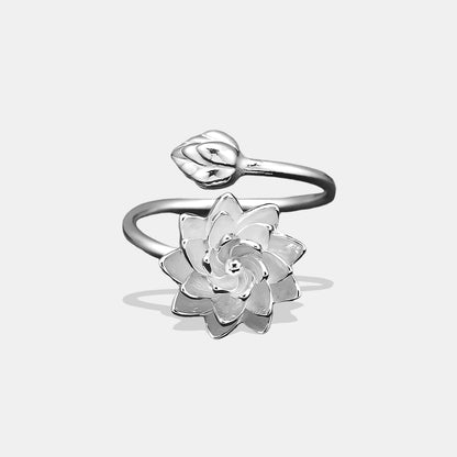 White Lotus Adjustable Fidget Ring