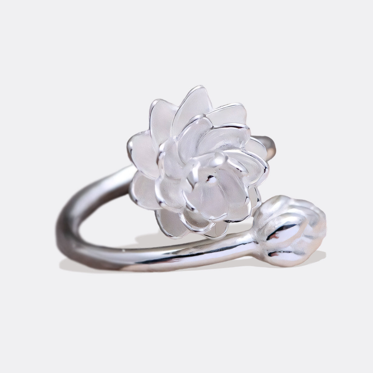 White Lotus Adjustable Fidget Ring