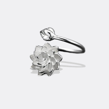 White Lotus Adjustable Fidget Ring