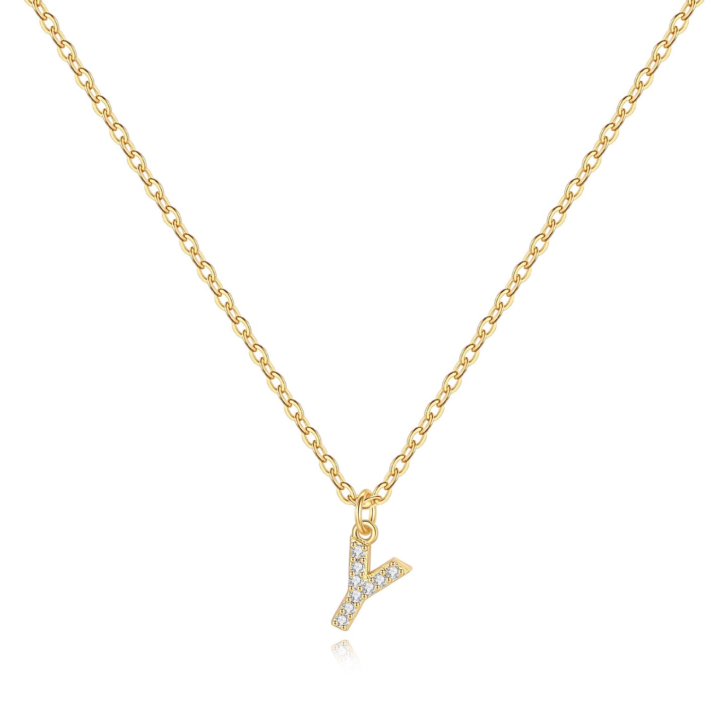 Pavé Uppercase Initial Necklace