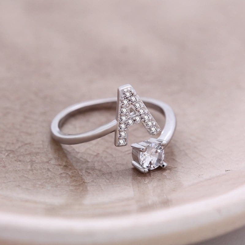 Pave Adjustable Initial Ring