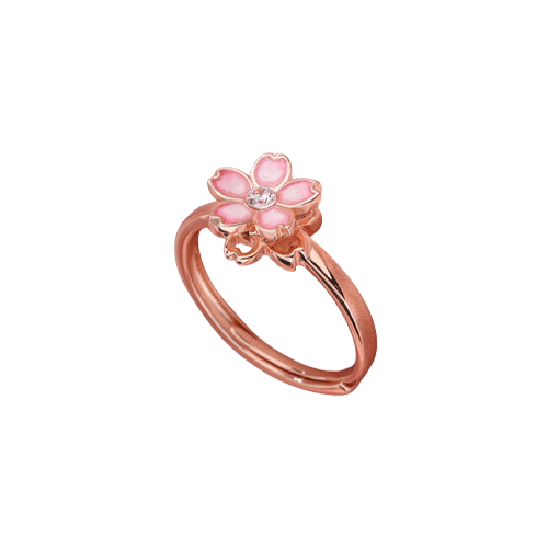 Adjustable Cherry Blossom Spinning Fidget Ring