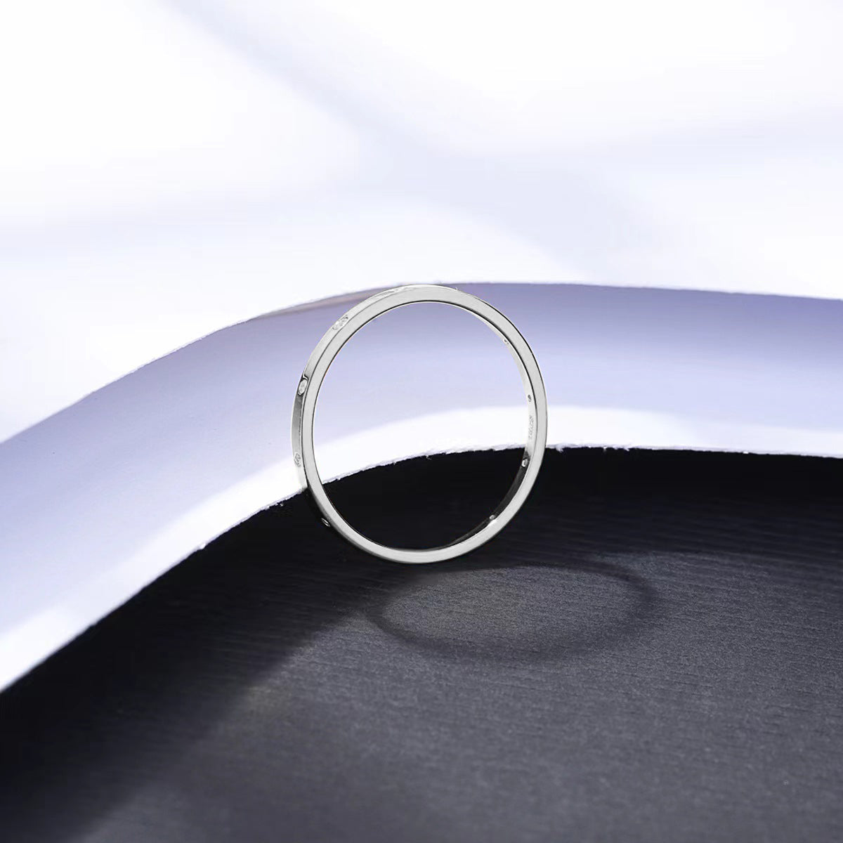 Bezel-Set Tiny Stacking Ring