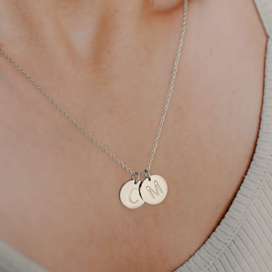 Dainty Initial Disc Necklace