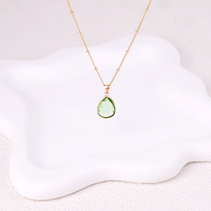 Birthstone Drop Pendant Necklace