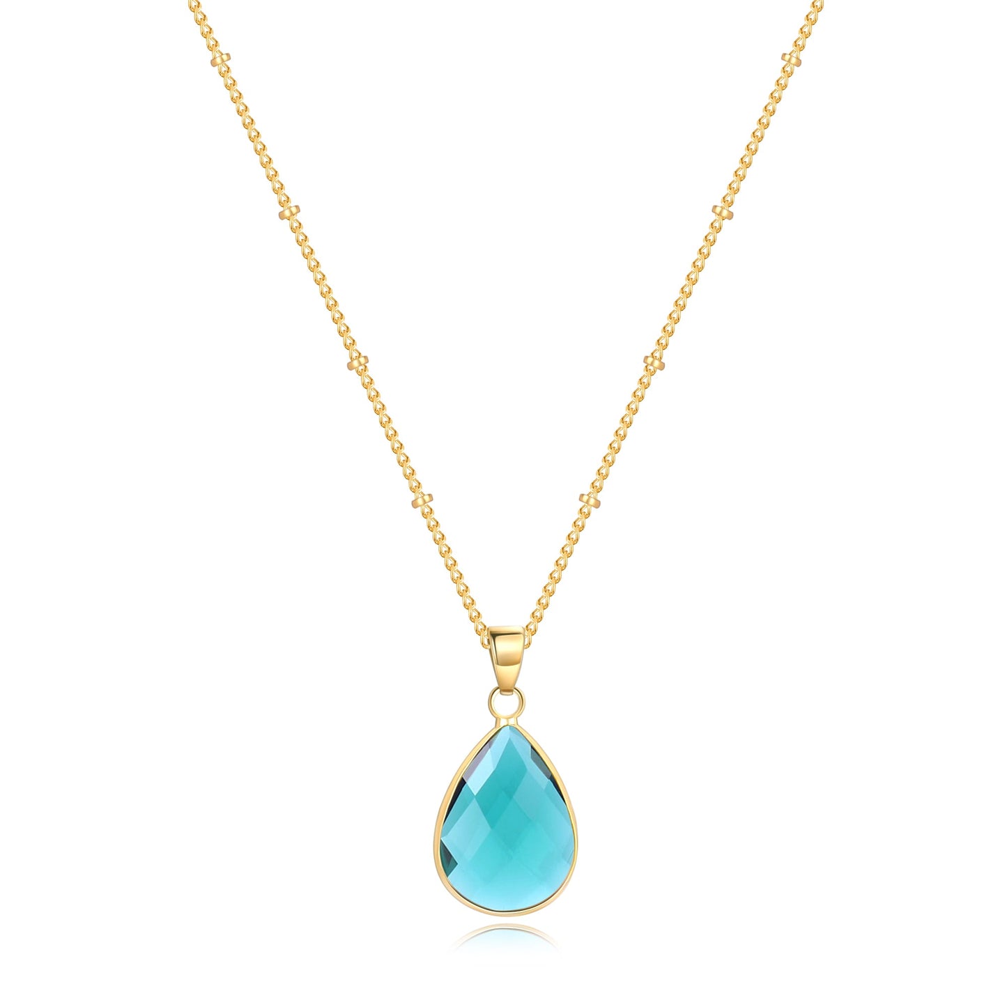 Birthstone Drop Pendant Necklace