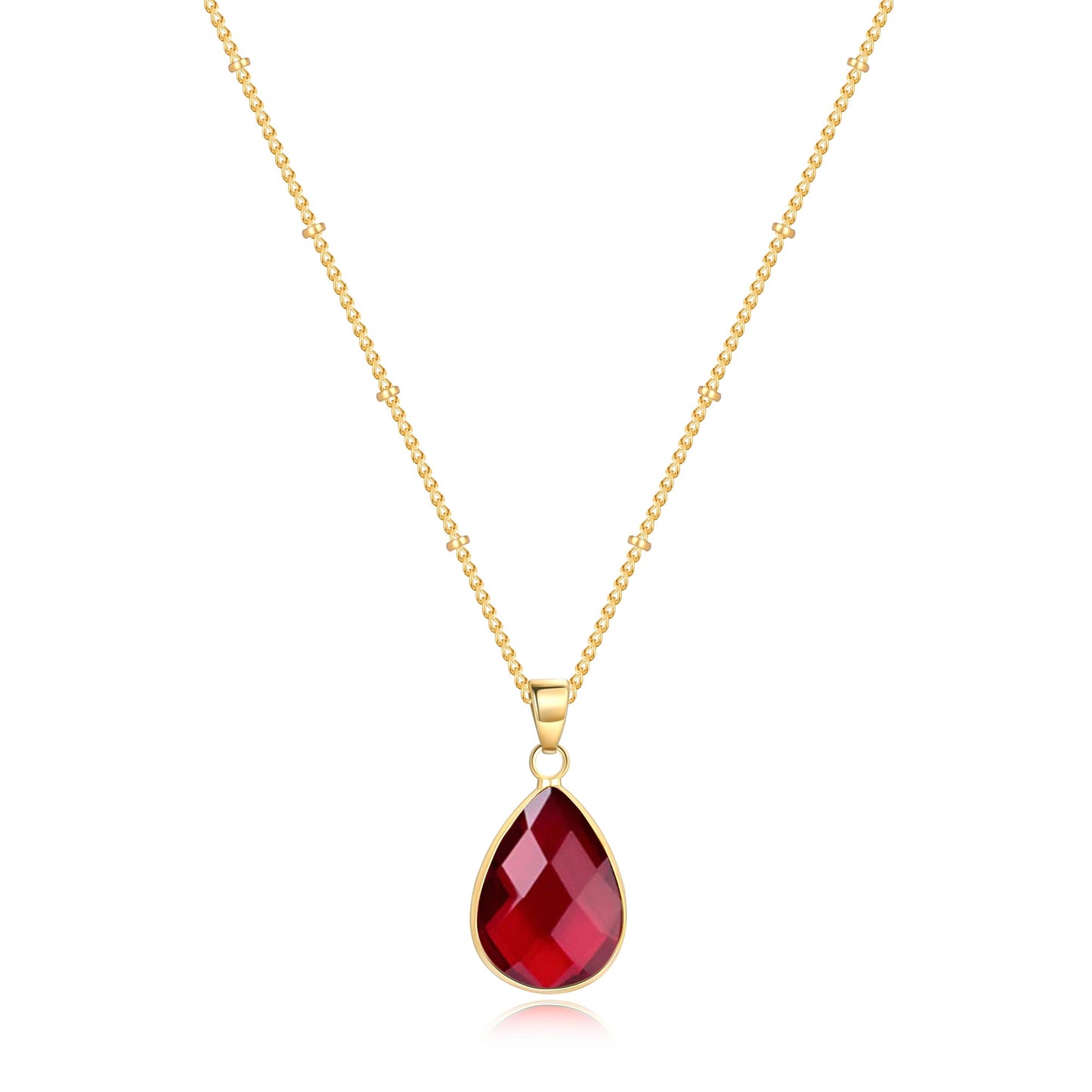 Birthstone Drop Pendant Necklace