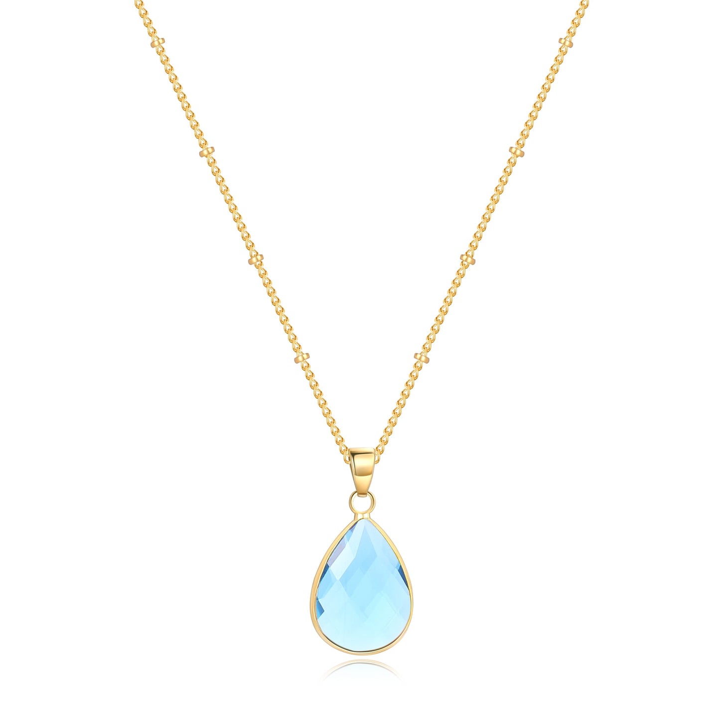 Birthstone Drop Pendant Necklace