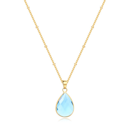 Birthstone Drop Pendant Necklace