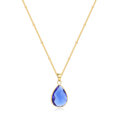 Birthstone Drop Pendant Necklace