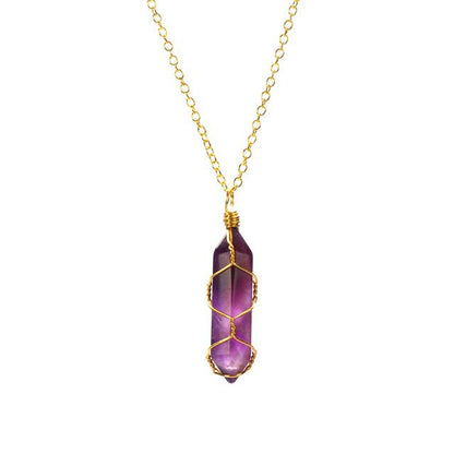 Wire-Wrapped Healing Crystal Point Necklace