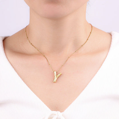 Balloon Initial Necklace with Satellite Chain