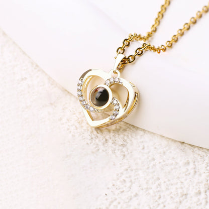 Center of My Heart Pave Photo Necklace