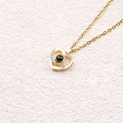 Center of My Heart Pave Photo Necklace