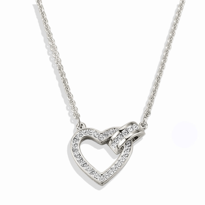 Pave Linked Heart Necklace